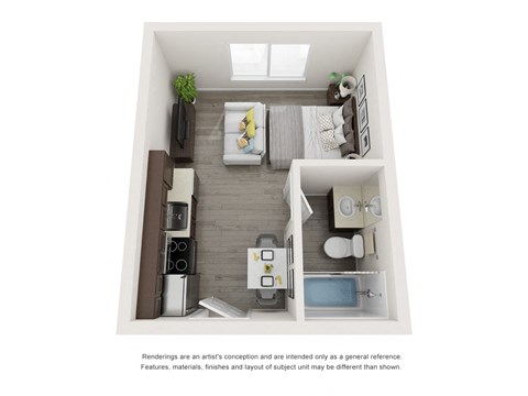 Studio Floor Plan at Nextloft, Bluffton, SC